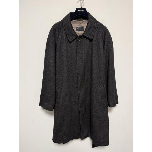 Bogner Coat woman Large Charcoal Belted Overcoat Made in West Germany - Picture 2 of 16